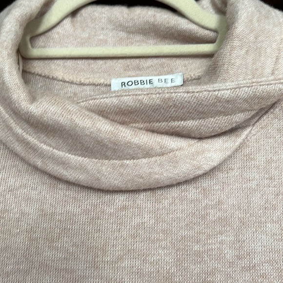 ROBBIE BEE Cream Blend Short Sleeve Cowl Neck Sweater A-LineDress, Sz Medium,GUC - Picture 4 of 10